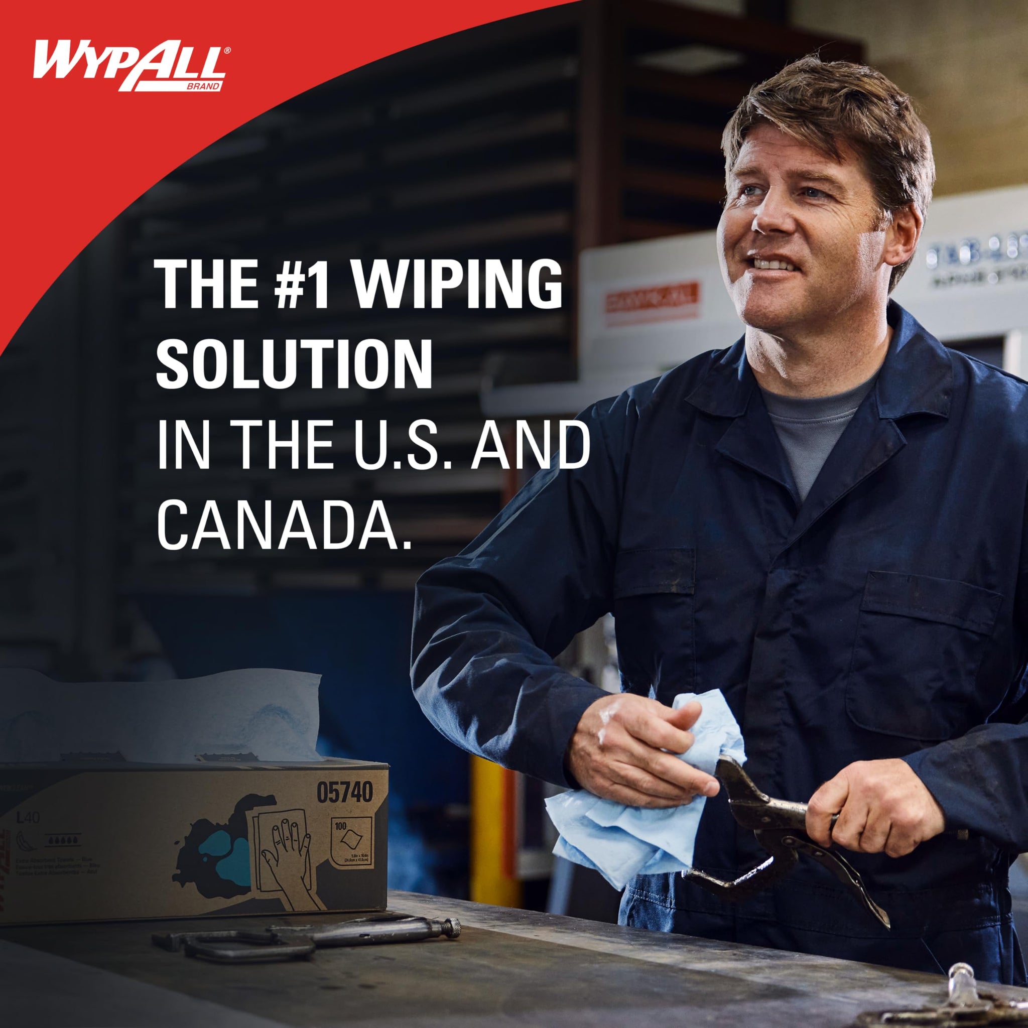 WypAll PowerClean L40 Cloths Extra Absorbent Wipes (03046), Pop-Up Box, Bulk Paper Wipers, White (9 Packs of 90 Sheets, 810 Sheet Total)