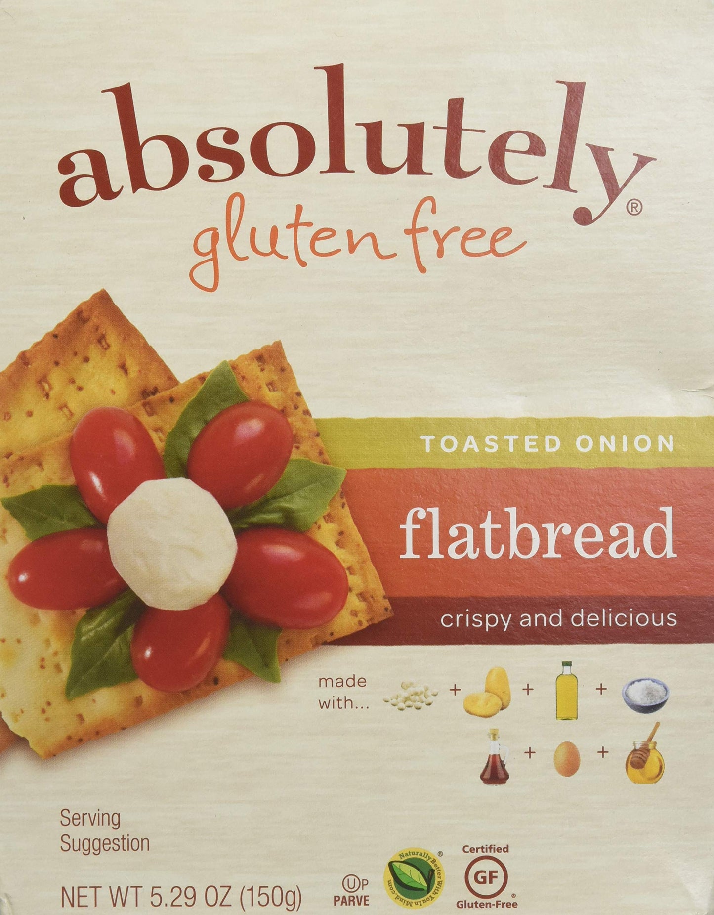 Absolutely Gluten Free Toasted Onion Flatbread, 5.29-Ounce