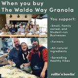 Premium Gluten-Free Granola Made by the Waldo Way Farm (8 oz) - All Natural Ingredients - Releasable Bag - Healthy Topping for Yogurt, Breakfast