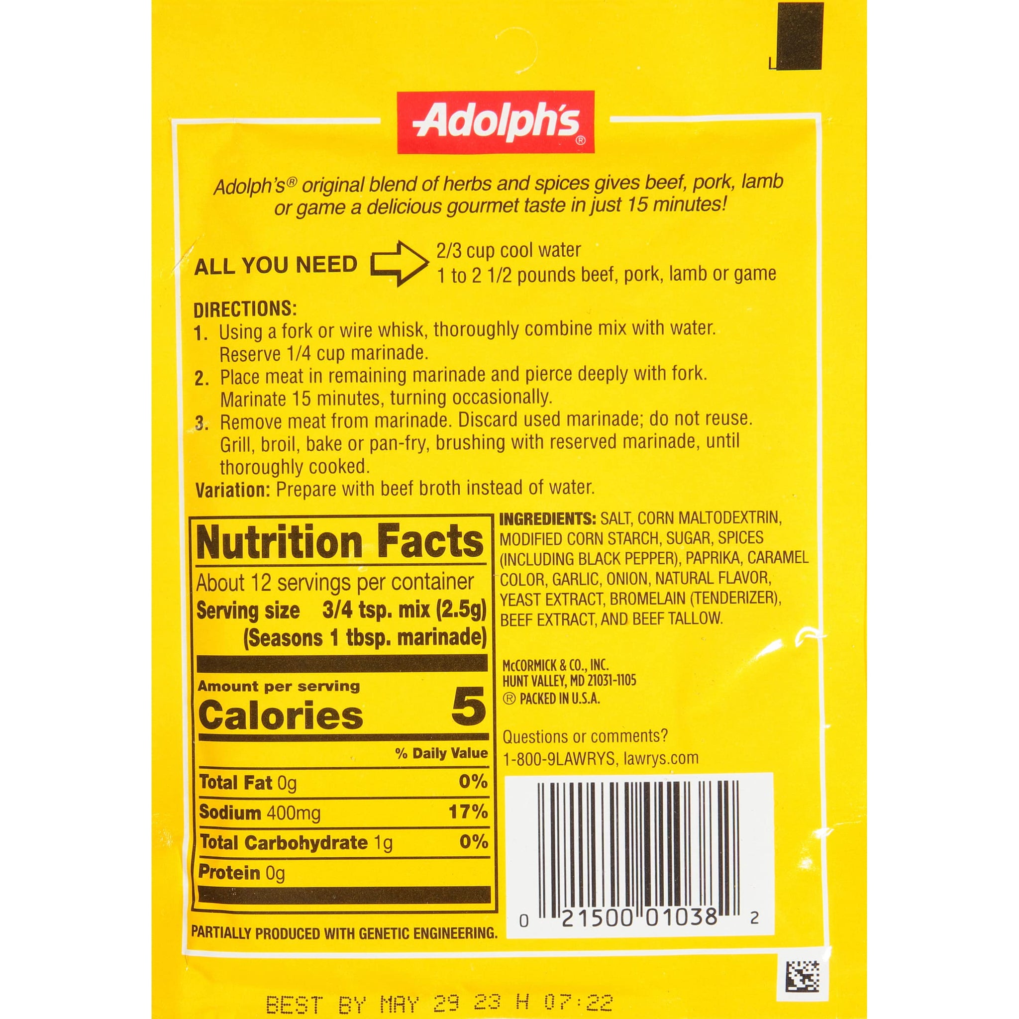 Adolph Original Meat Tenderizing Marinade, 1-Ounce (Pack of 8)