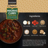 Khazana ORGANIC Madras Curry Indian Simmer Sauce - 6 x 12.7oz Jars | Non-GMO, Vegan, Gluten Free, Kosher | Authentic Indian Meals Made Easy at Home!
