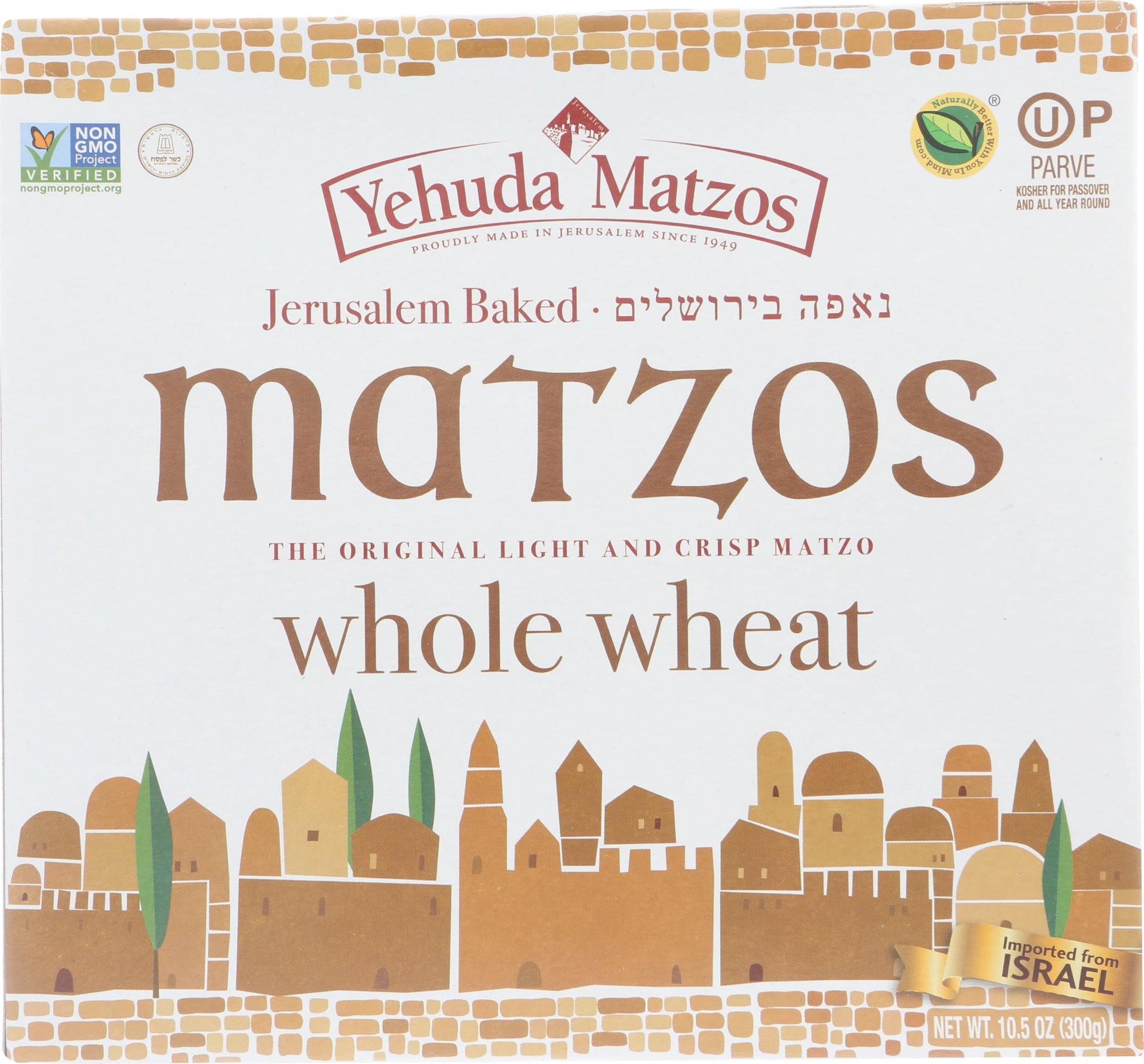 YEHUDA MATZO THIN DAILY WHL WHEAT 10.5 OZ (Pack of 6)