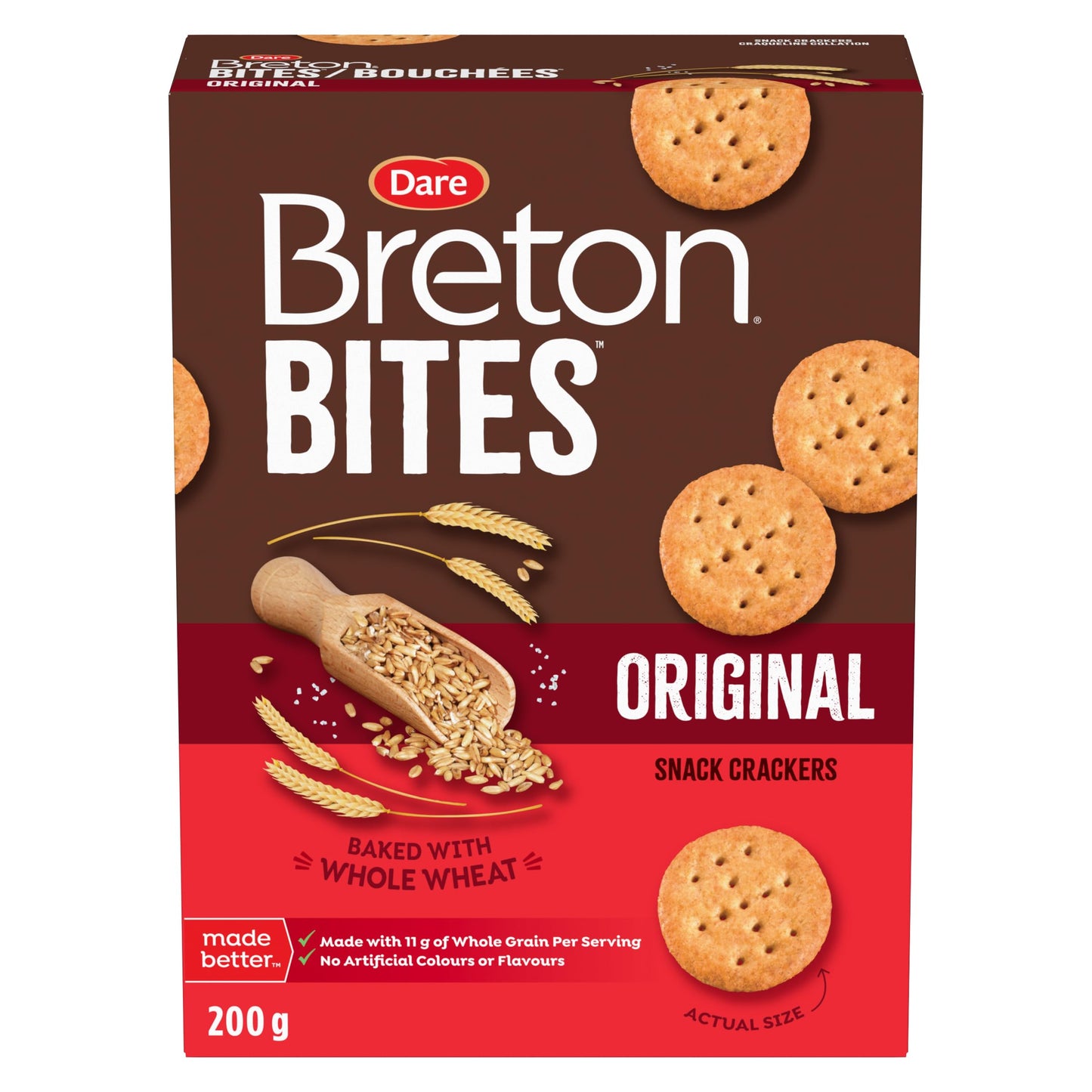 Dare Breton Original Bites Crackers, 200g/7 oz. Box (Imported from Canada)