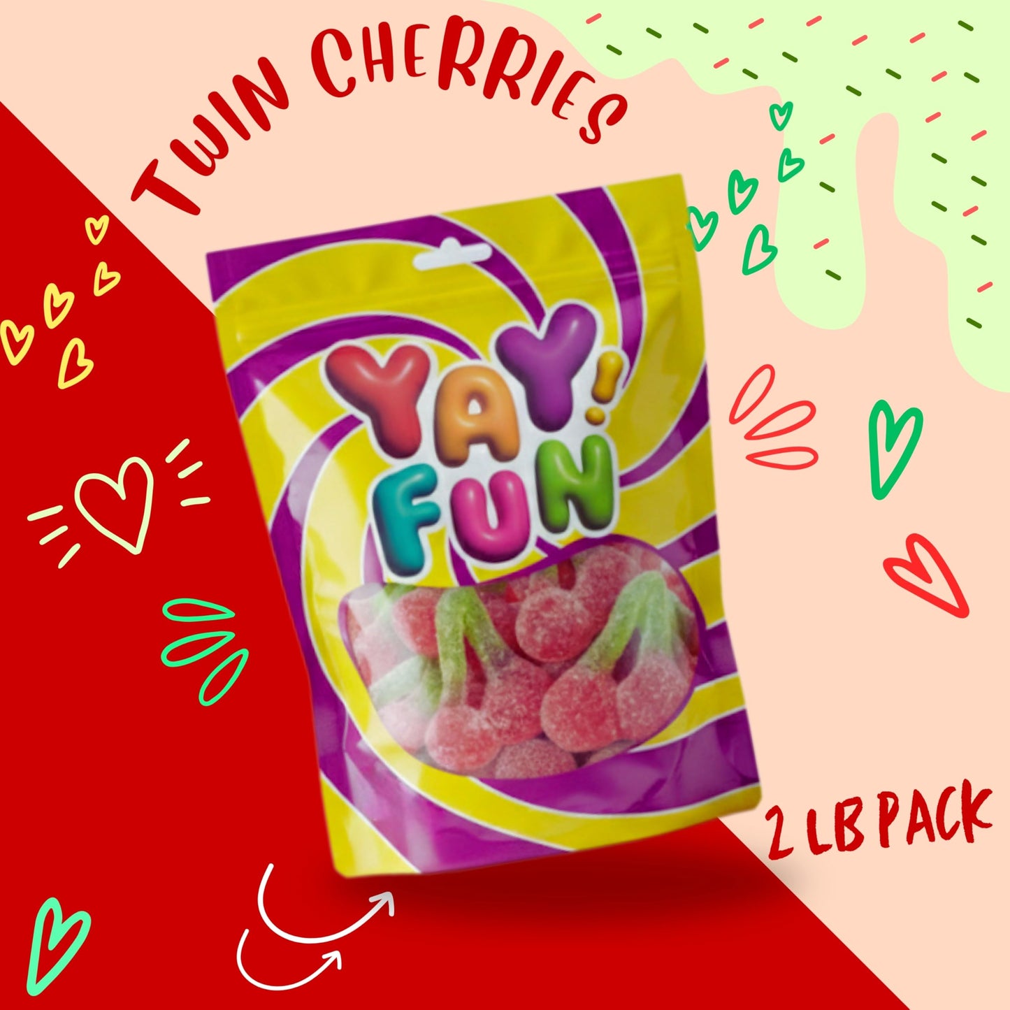 Sour Cherry Gummy Candy, Halal Candy Bulk 2 Pound Bag | Sweet & Tangy Cherry Gummies | Fruit Flavored Gummies for Parties, Candy Buffets, Goodie Bags