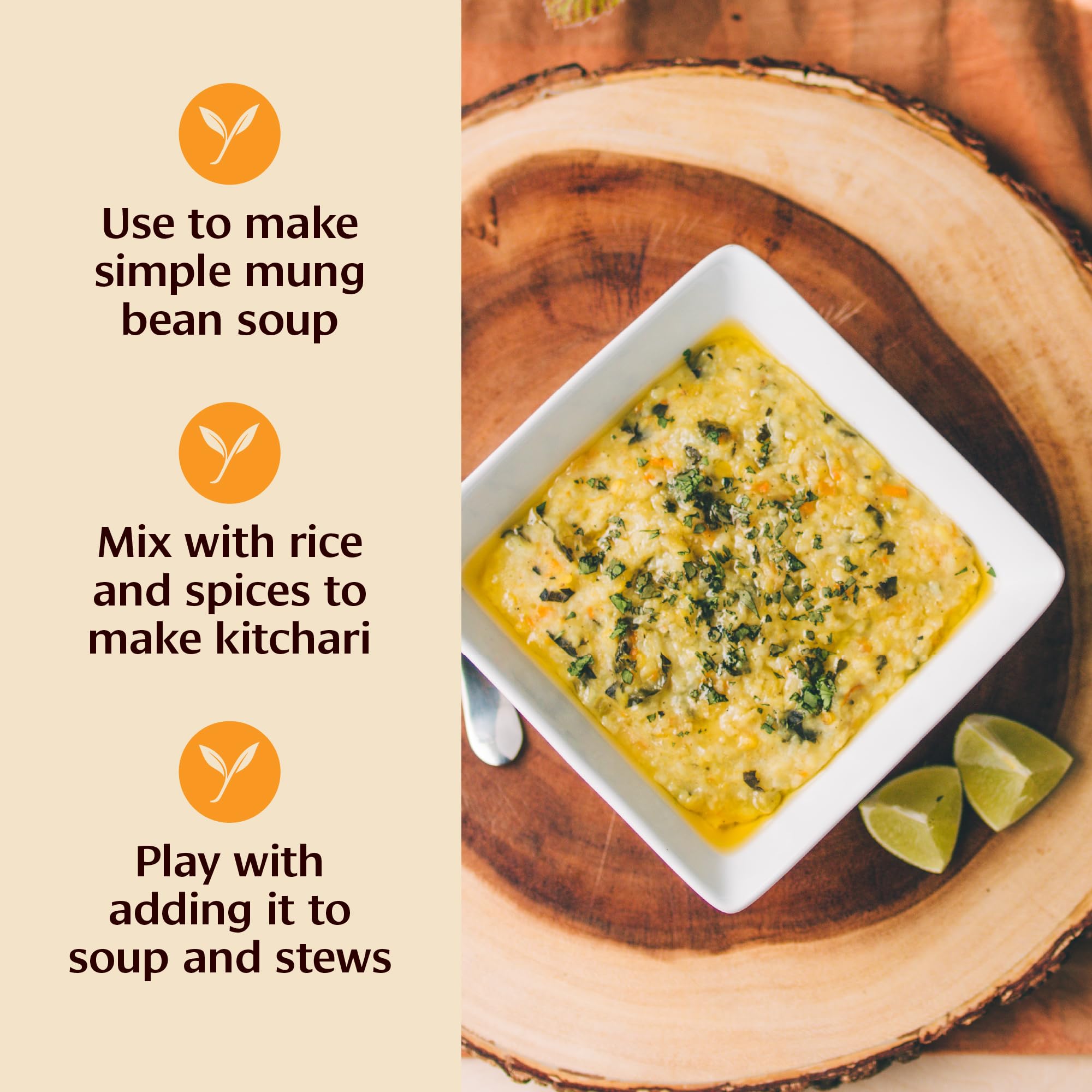 Banyan Botanicals Organic Yellow Mung Dal - Gut-Friendly Plant-Based Protein - Premium Split Mung Beans for Kitchari, Easy Digestion & Metabolic