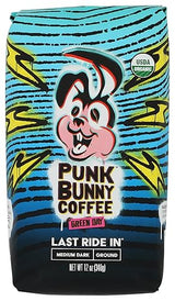 Punk Bunny Coffee Dark Medium Roast, Organic Ground Coffee, Last Ride In, 12 oz