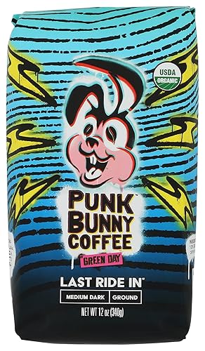 Punk Bunny Coffee Dark Medium Roast, Organic Ground Coffee, Last Ride In, 12 oz