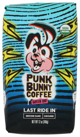 Punk Bunny Coffee Dark Medium Roast, Organic Ground Coffee, Last Ride In, 12 oz