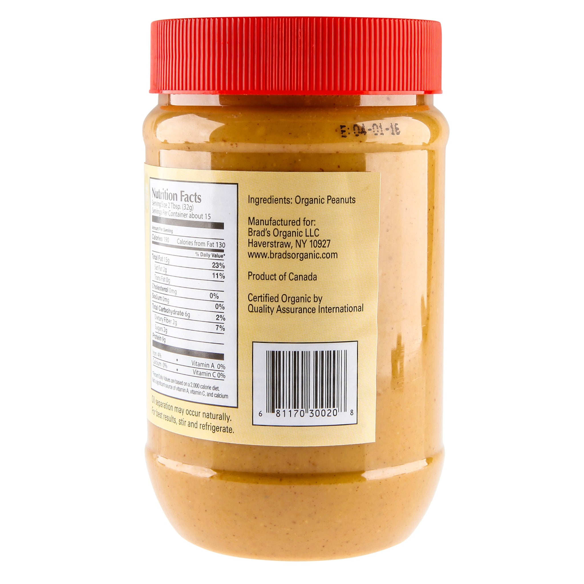 Brad's Organic, Brads Organic Pb Crunchy, 18 Oz