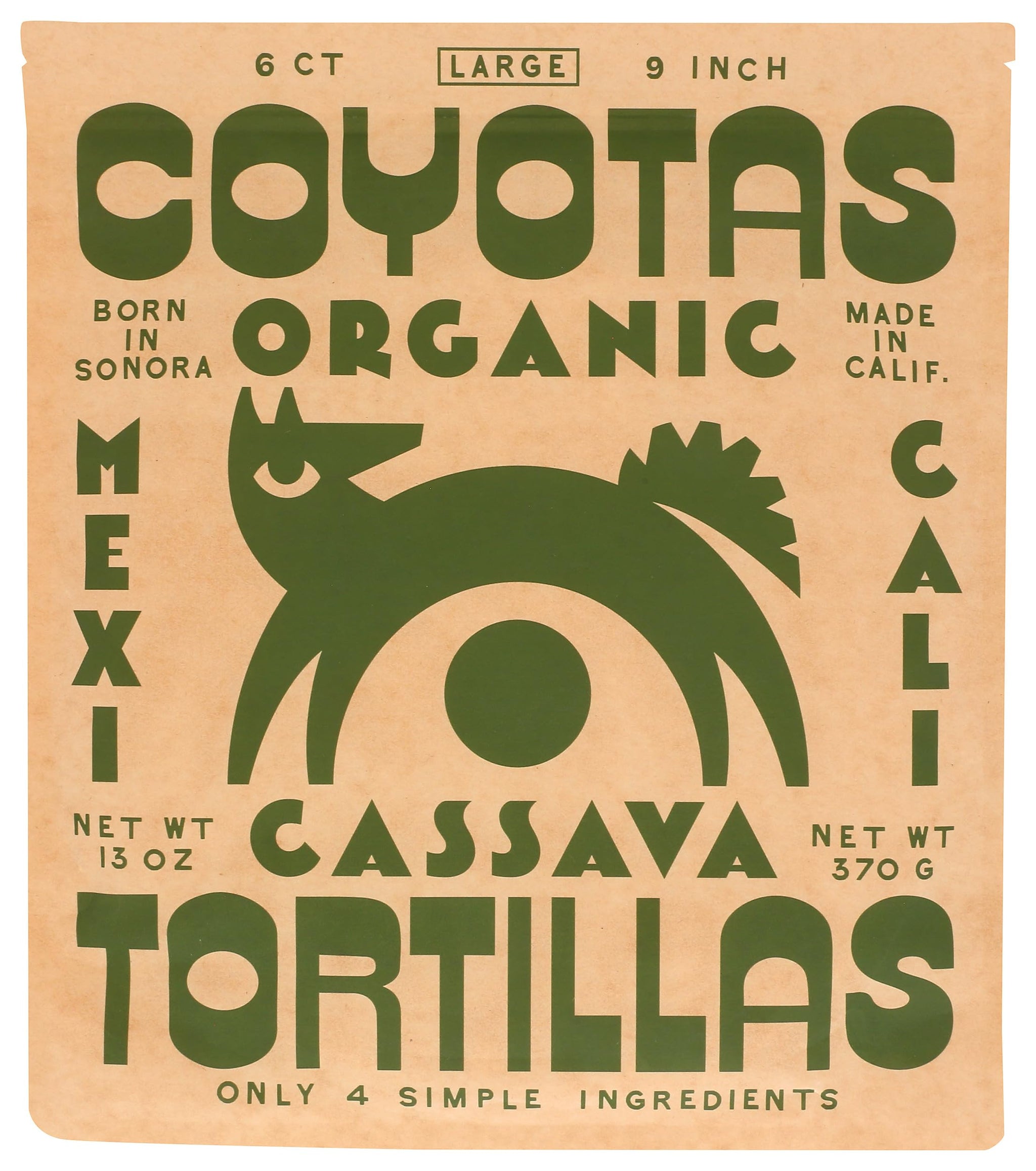 Coyotas, Frozen, Tortillas Cassava Large, 13 Ounce
