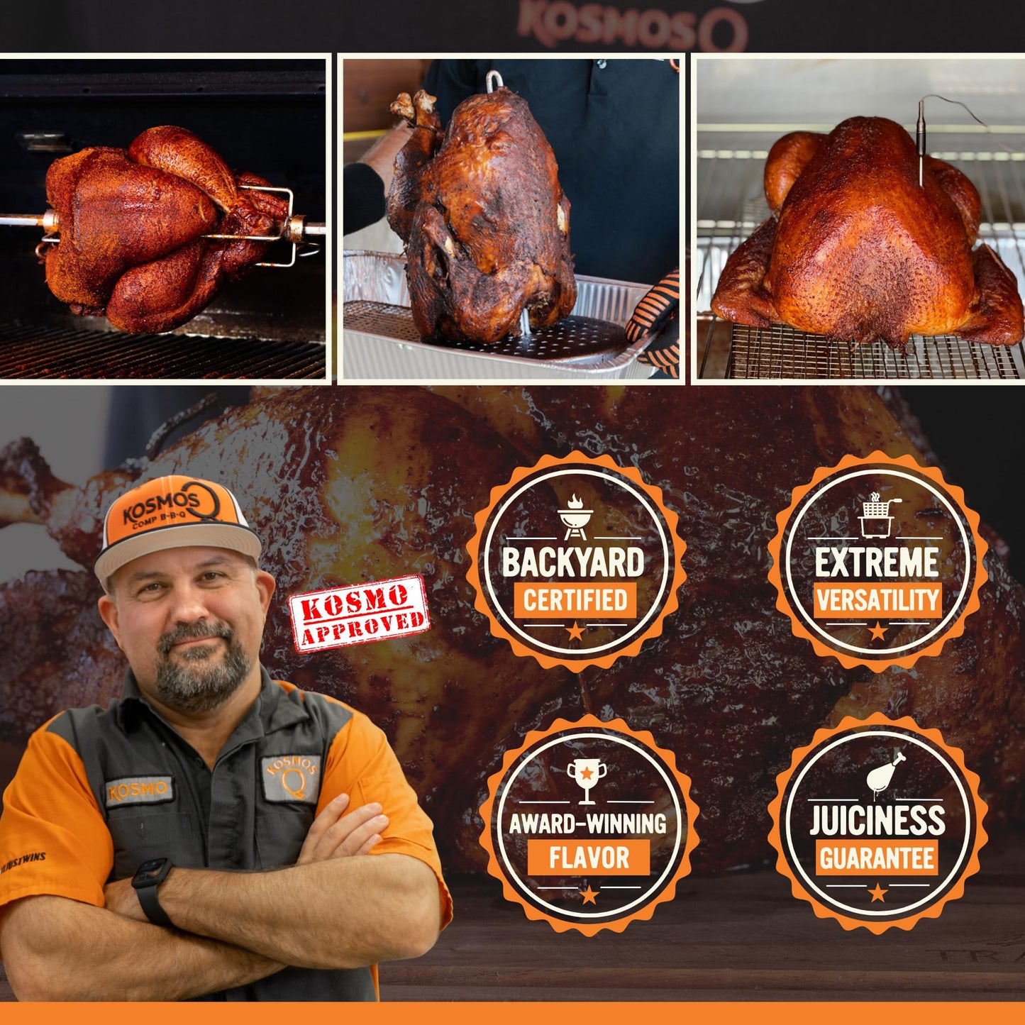Kosmos Q Turkey Brine Soak, Brown Sugar & Worcestershire Spice Mix for Whole, Smoked, Oven Roasted or Fried Turkey, Locks In Juicy Moisture & Savory