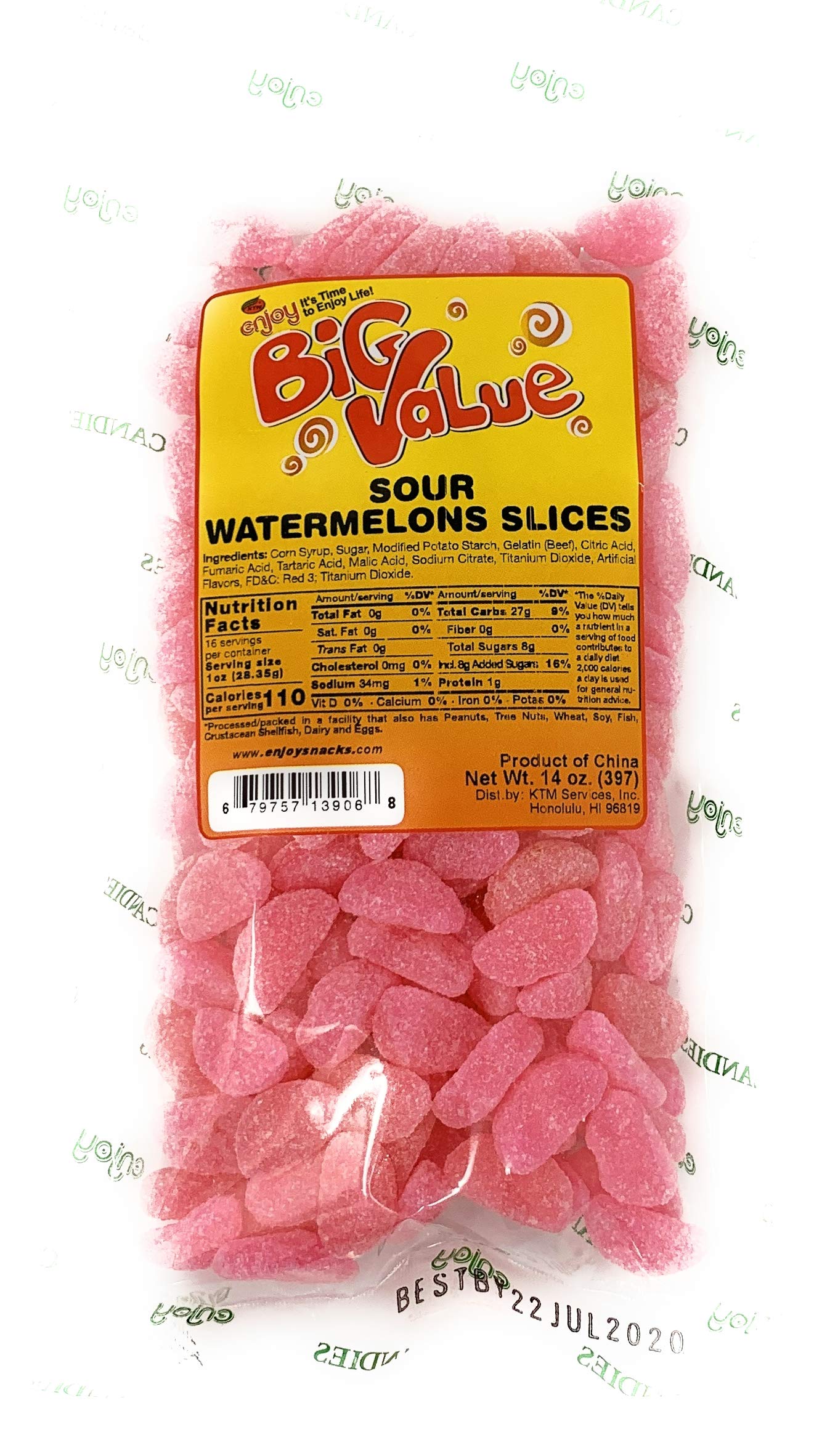 Enjoy Sour Watermelon Slices 14 oz