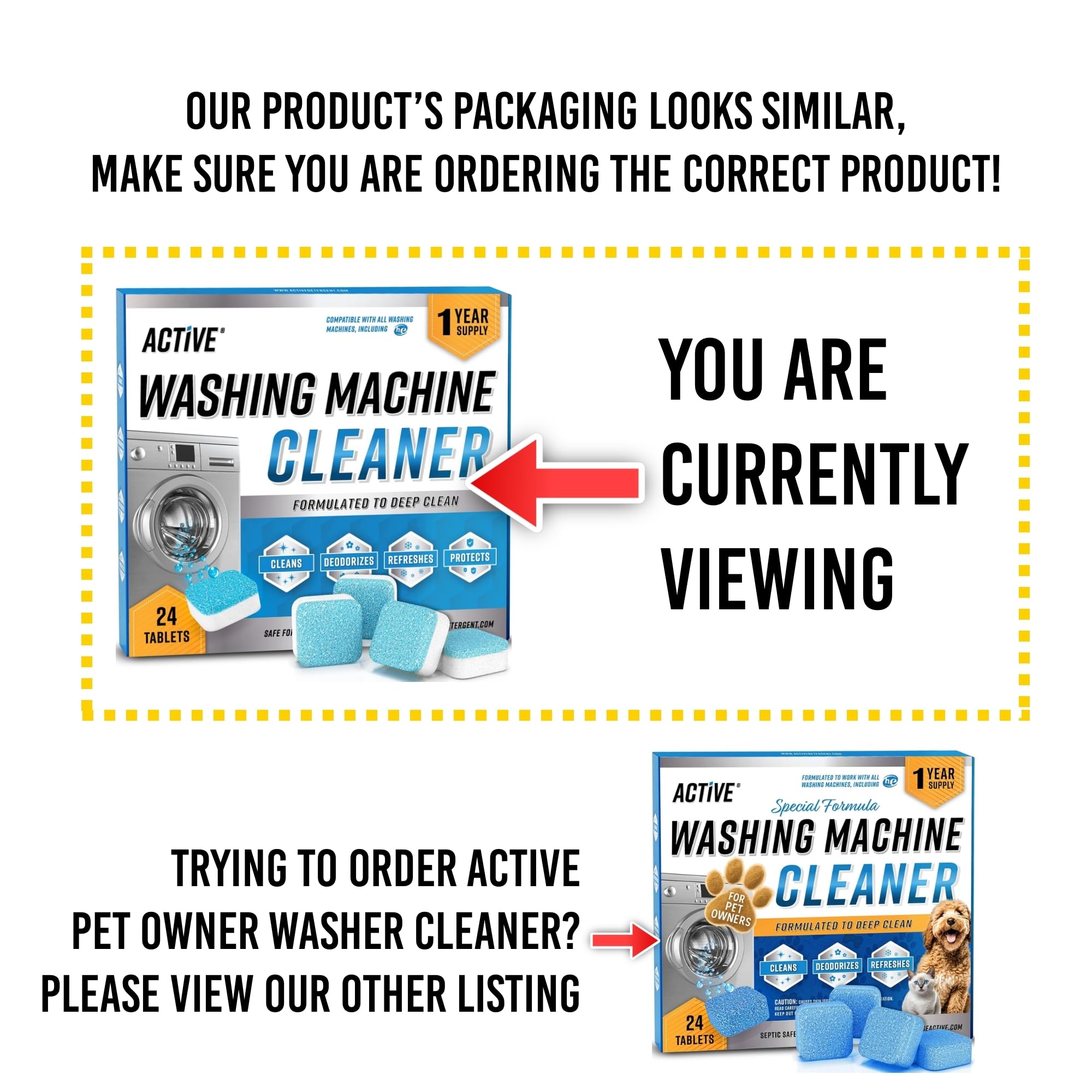 Washing Machine Cleaner Descaler 24 Pack - Deep Cleaning Tablets For HE Front Loader & Top Load Washer, Septic Safe Eco-Friendly Deodorizer, Clean
