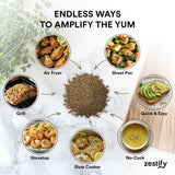 Zestify Citrus Noir - Lemon Pepper Truffle Seasoning Mix Packets | Gourmet Spice Blend for BBQ Dry Rub, Sheet Pan, Air Fryer (4-0.7 oz pouches)