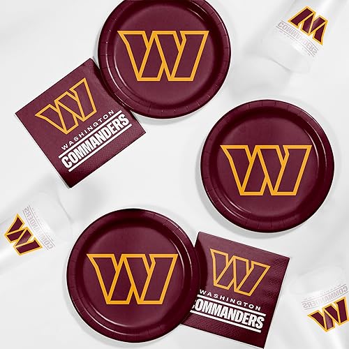 Trendware Washington Commanders Tailgating Kit, Serves 8, Officially Licensed