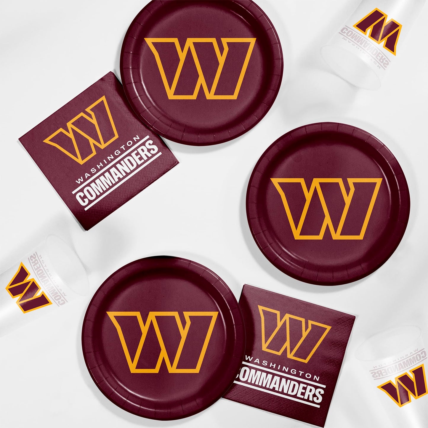 Trendware Washington Commanders Tailgating Kit, Serves 8, Officially Licensed