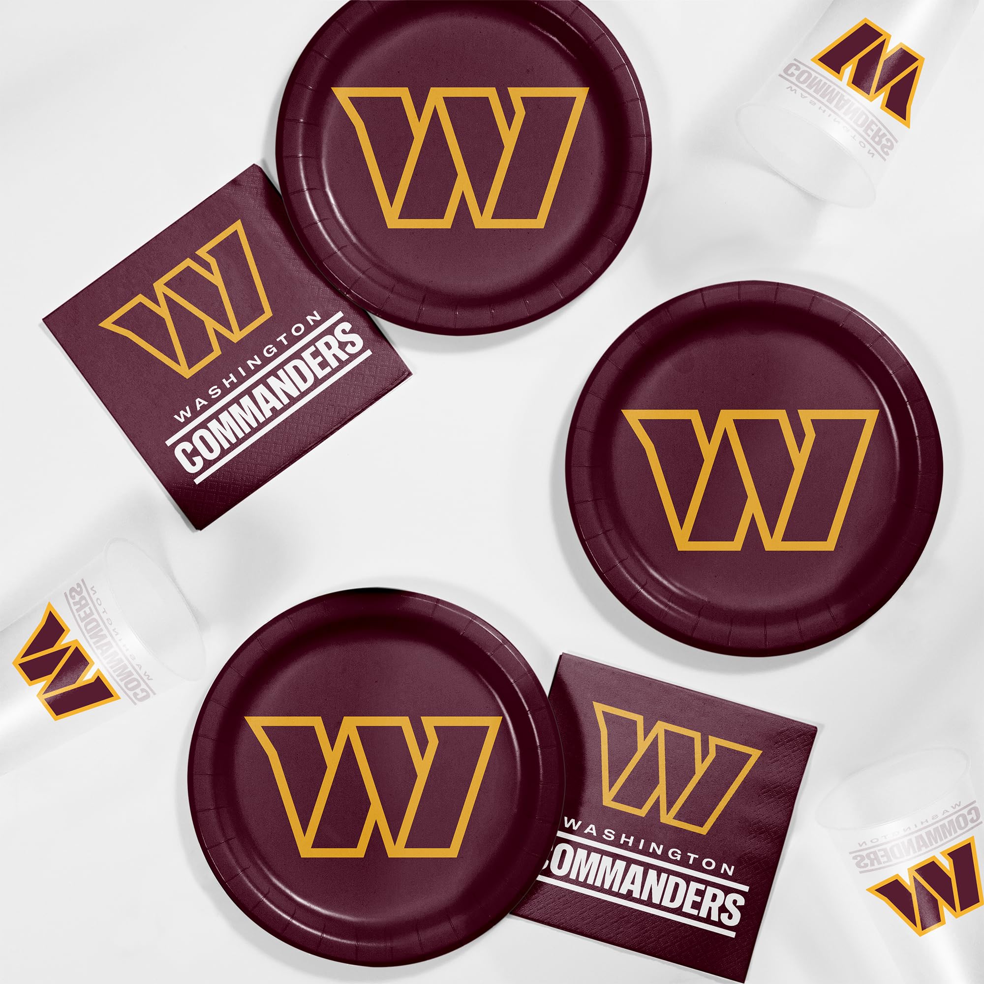 Trendware Washington Commanders Tailgating Kit, Serves 8, Officially Licensed