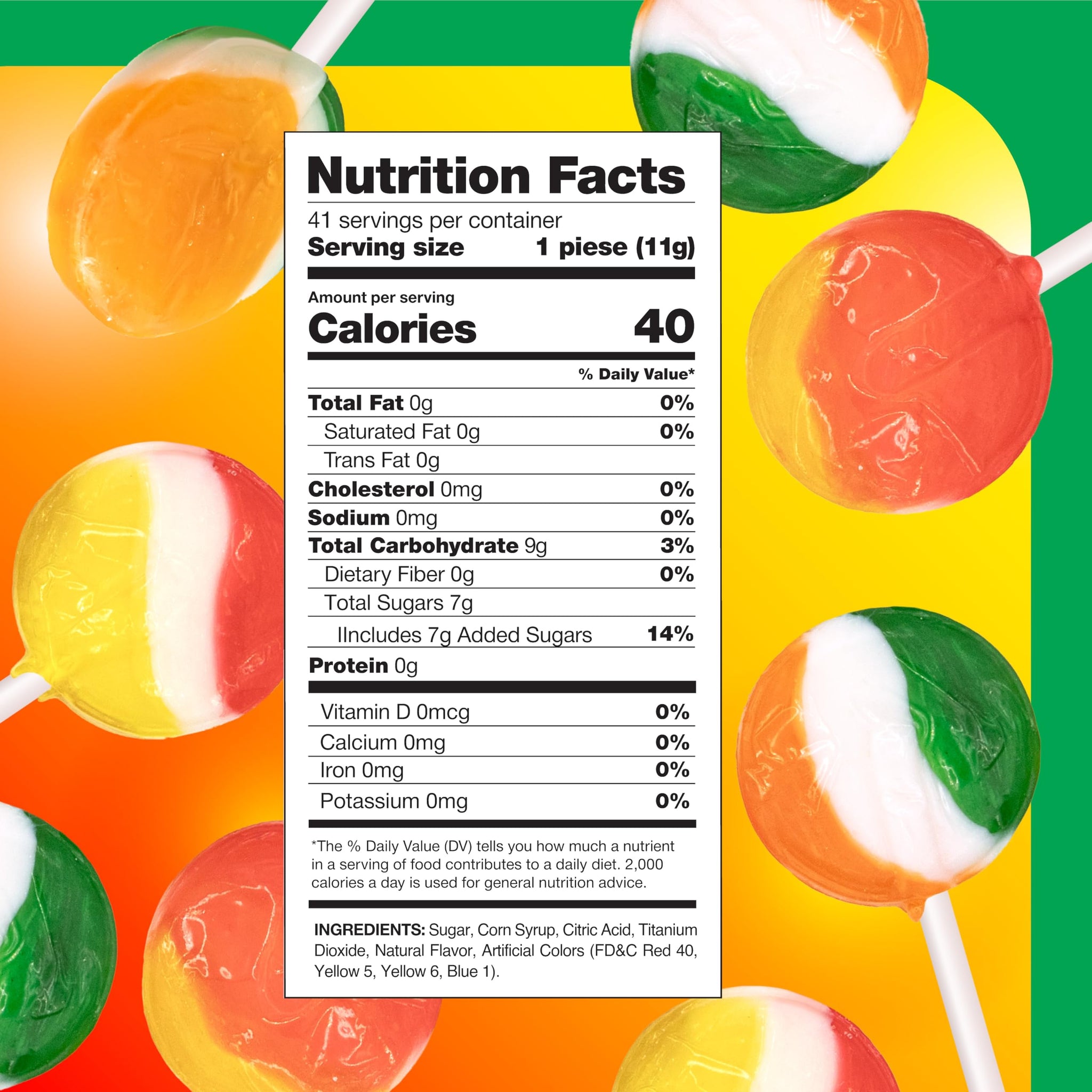 Fruit Lollipops - 40 Count - 1 Lb Pack - Assorted Fruit Hard Candy Individually Wrapped - Flat Suckers for Goodie Bags, Parties & Classroom Rewards