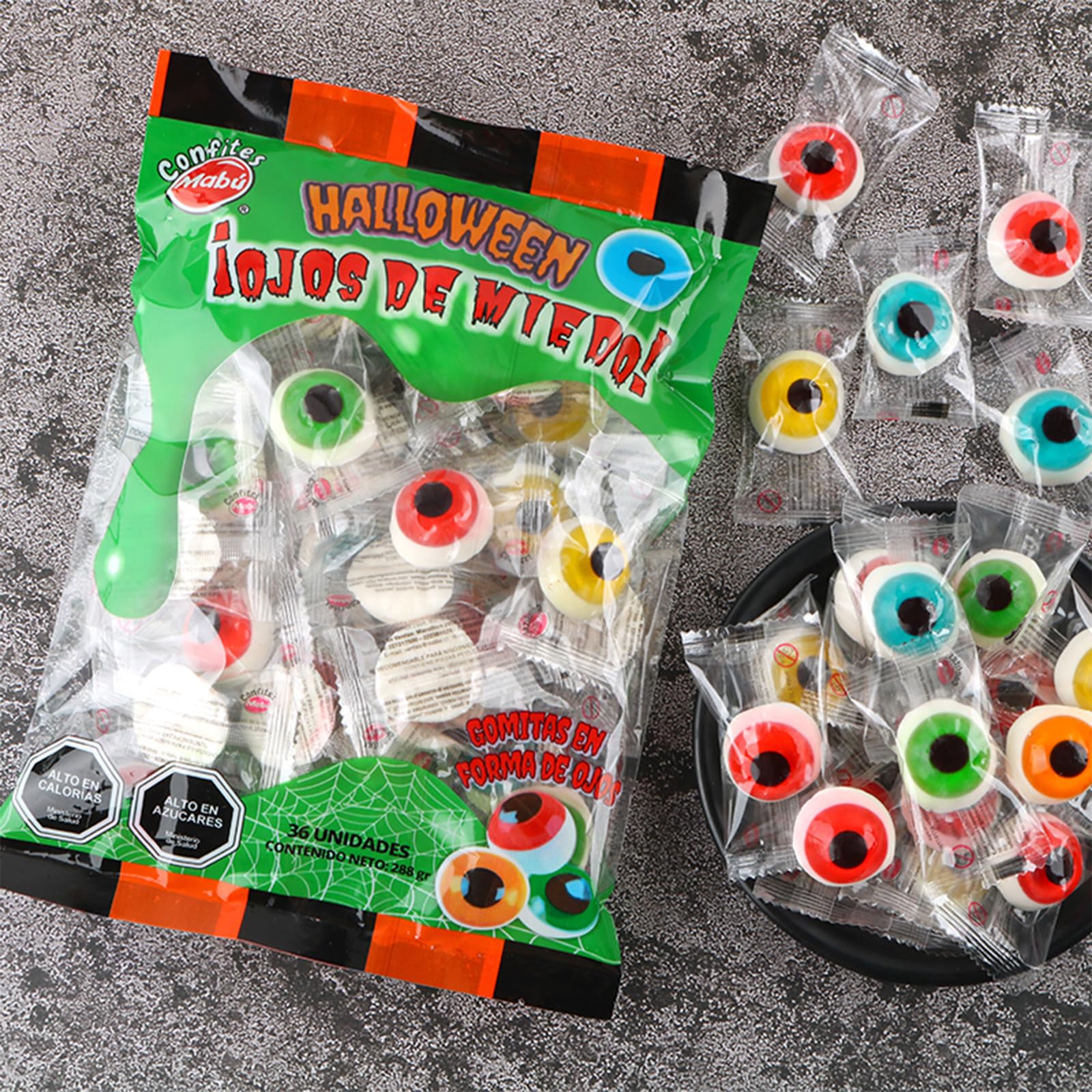 Eye Popping Gummies, 10.16oz Fun Sweet Eyeball Gummy, Chewy Bites Eyeball Gummy Candies Individually Wrapped Jelly Filled for Kids, Novelty Gag Gift