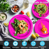 CENLBJ 10inch Hot Pink Paper Plates 400GSM,Disposable Party Dinner Plates,100PCS for Birthday,Girls Day,Baptism,Holiday Celebrations