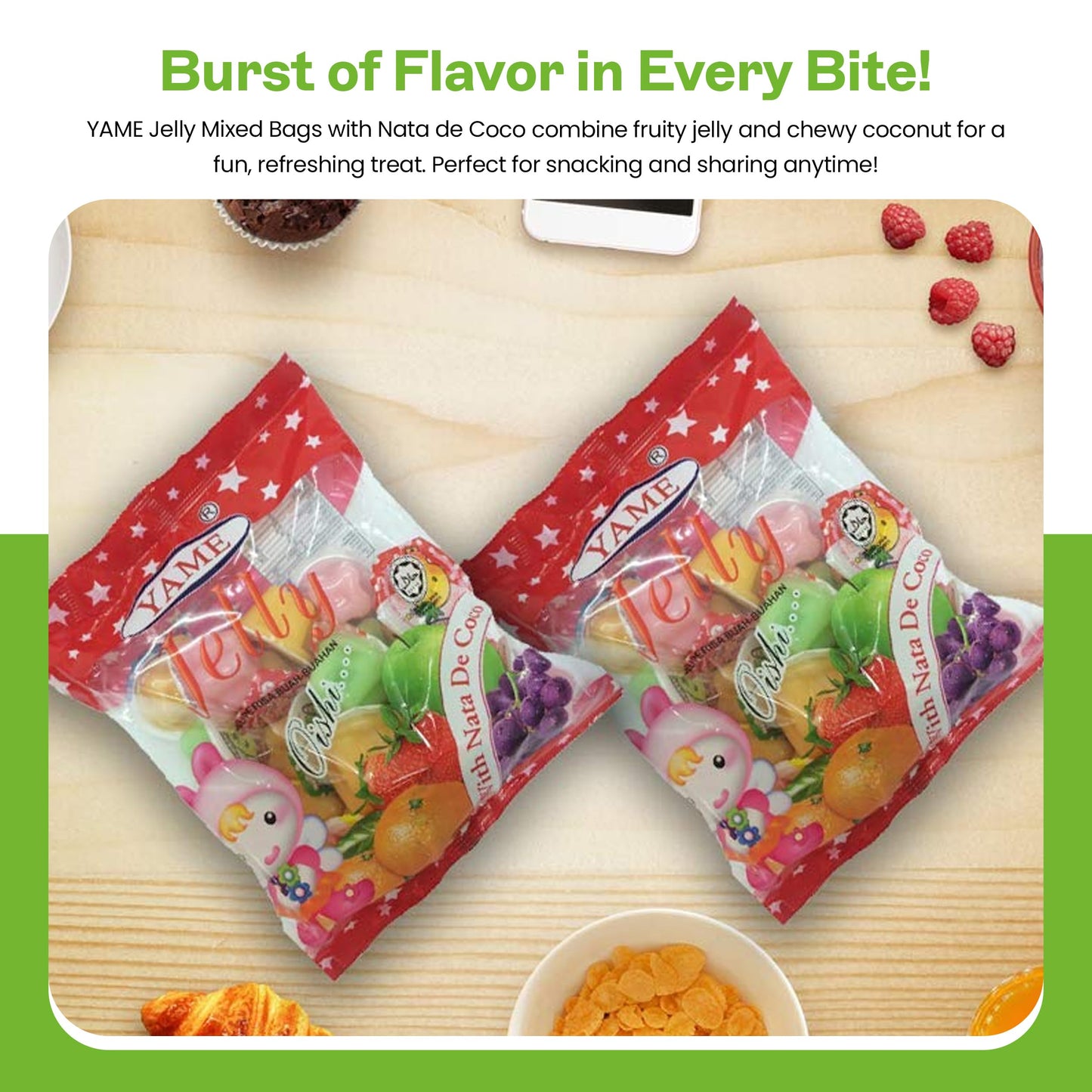 YAME JELLY MIXED BAGS 700g-24.6oz (Pack of 3) WITH NATA DE COCO