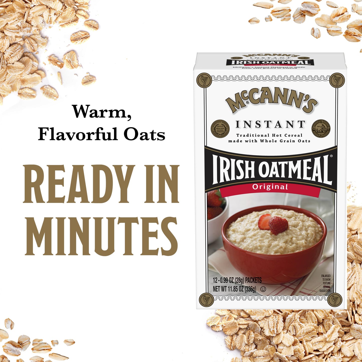 McCann's Instant Irish Oatmeal, Regular, 12 Packets