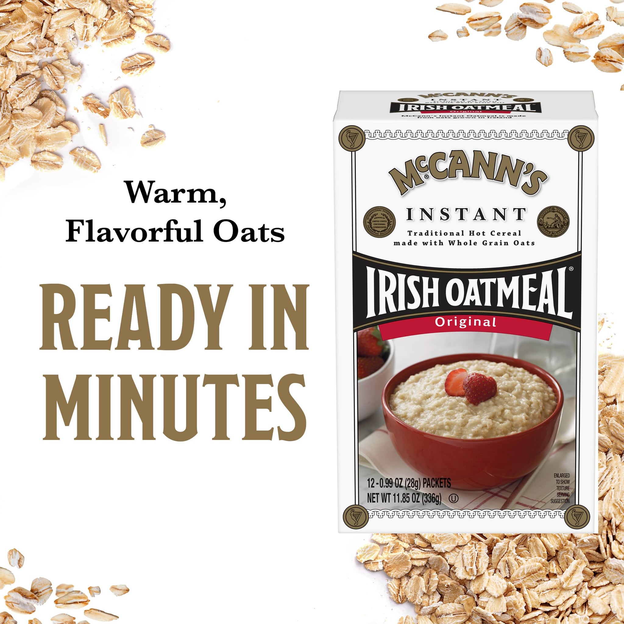 McCann's Instant Irish Oatmeal, Regular, 12 Packets