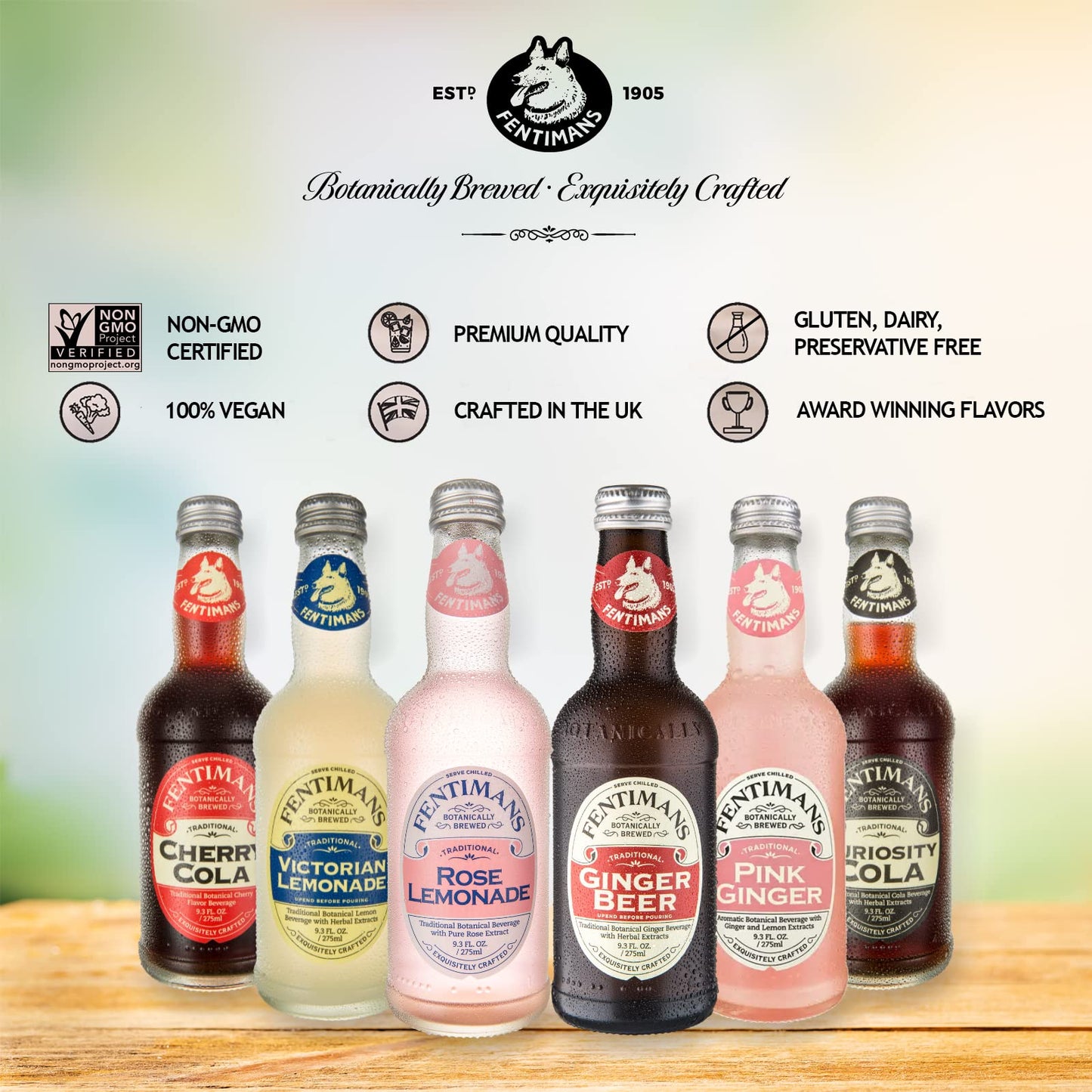 Fentimans Sparkling Curiosity Cola - Healthy Soda, All Natural Craft Soda Pop, Perfect Mixer, Natural Ingredients, Botanically Brewed - 9.3 Fl Oz