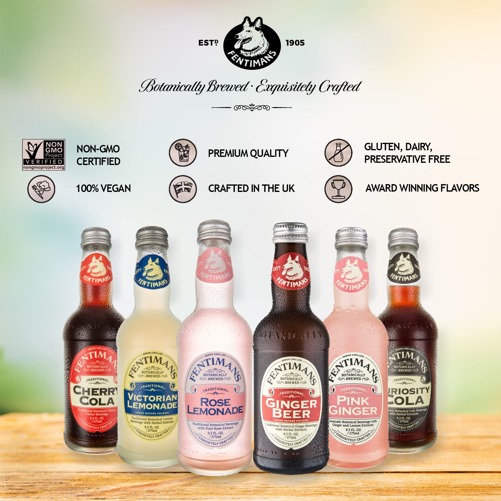 Fentimans Sparkling Victorian Lemonade - Sparkling Lemonade, Lemon Sparkling Water, Great Over Ice or as Mixer, All Natural Ingredients, Craft Soda