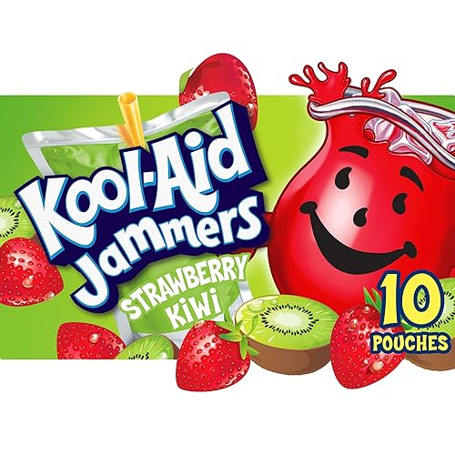 Kool-Aid Jammers Artificially Flavored Drink, 1 Pouches, for School Lunches and On-the-Go Hydration, Strawberry Kiwi Flavor, Excellent Source