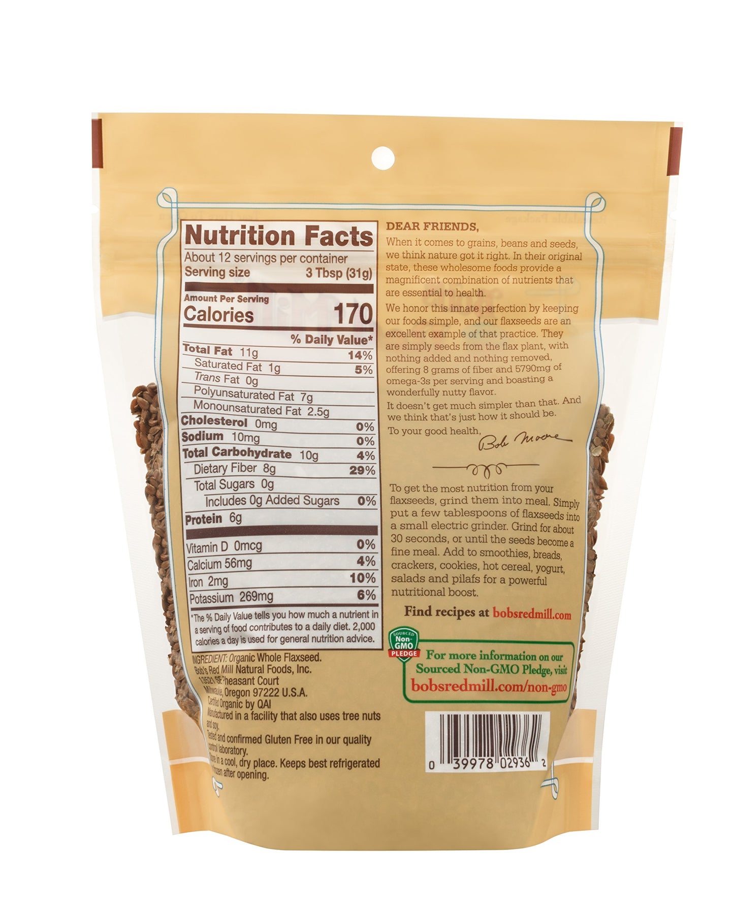 Bob's Red Mill Organic Brown Flaxseeds, 13-ounce (Pack of 6)