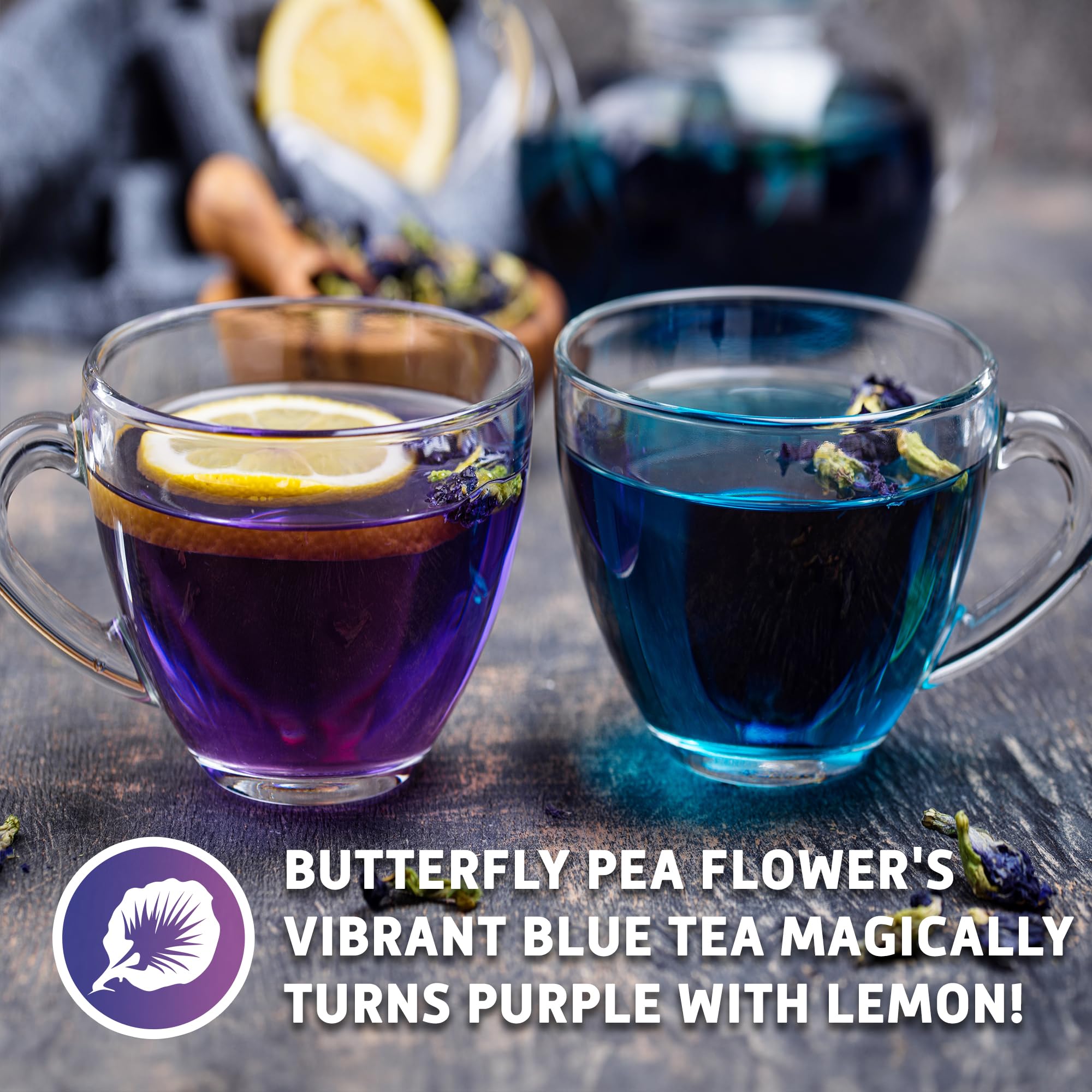 Sou Zen Butterfly Pea Flowers - 35 Corn-Fiber Pyramid Tea Bags | Premium Quality | Naturally Vibrant Herbal Tea