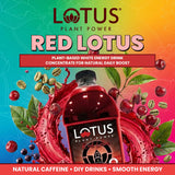Red Lotus Plant Power® Energy Drink Concentrate | Natural Caffeine & PP7™ Formula | Plant-Based Organic Ingredients | Organic Cane Sugar Beverage |