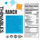 Fiber Gourmet Ranch Thinables Baked Cheese Crackers - Healthy Keto Crackers, Low Calorie High Fiber Snack, 6g Net Carbs, 70 Calories, 13g Fiber, 5g