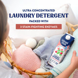 Ultra Concentrated Liquid Laundry Detergent Soap, 64 loads (32 oz), Long Lasting Scent, 90% Less Plastic, No Harsh Chemicals, Juniper Sandalwood