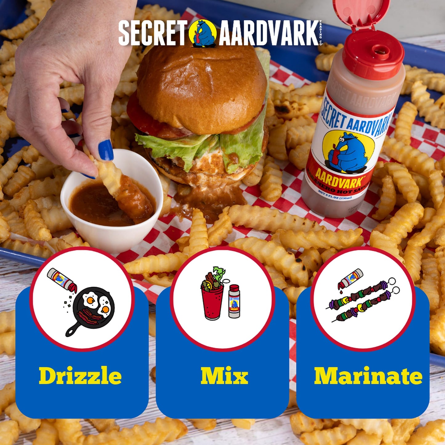 Secret Aardvark Habanero Hot Sauce, Non-GMO, Low Sugar, 5-Pack 8 fl oz