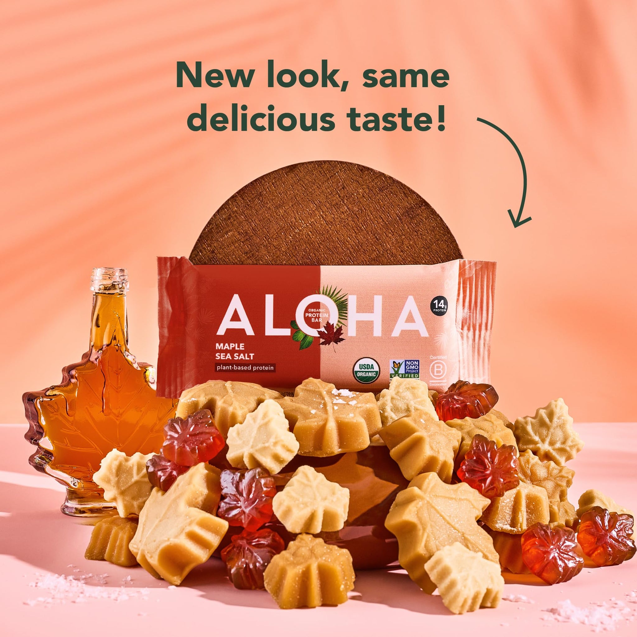 Aloha Organic Maple Sea Salt Protein Bar, 12 ct