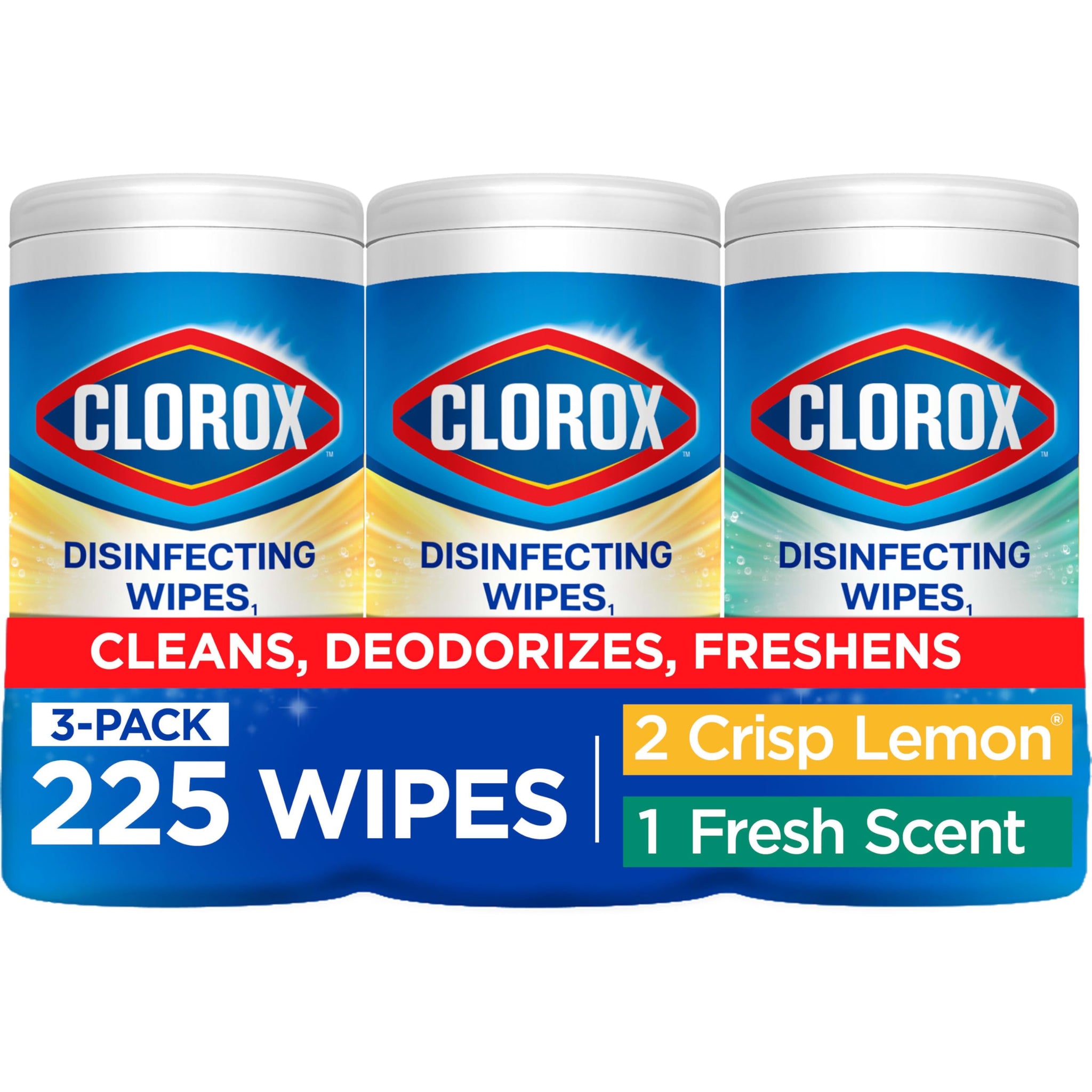 Clorox Disinfecting Wipes Value Pack, Cleaning Wipes, 75 Count Each, Pack of 3 (Package May Vary)