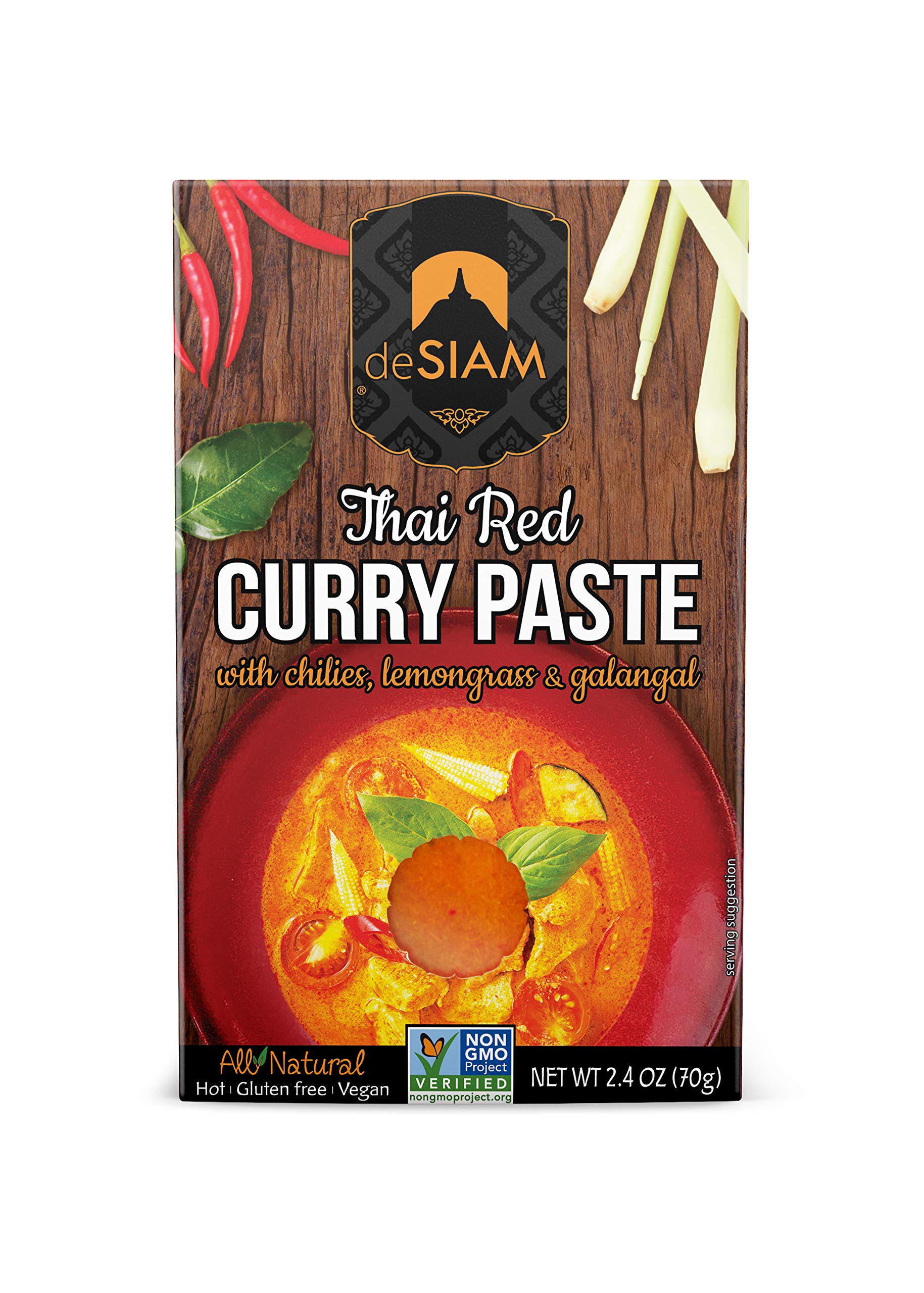 deSIAM Curry Paste, Thai Red, 2.4 Ounce (Pack of 6)