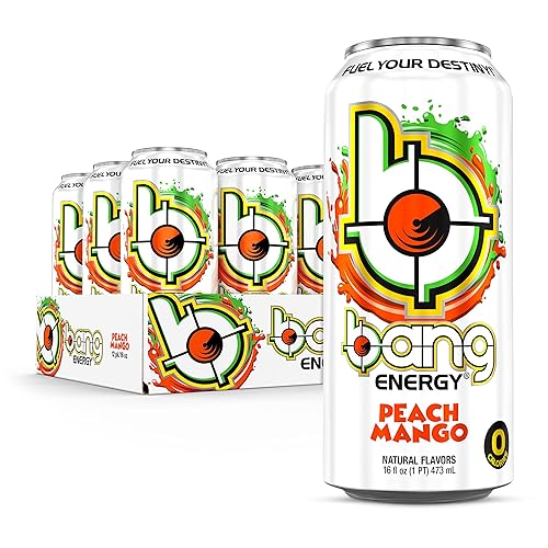 Bang Energy Peach Mango, Sugar-Free Energy Drink, 16-Ounce
