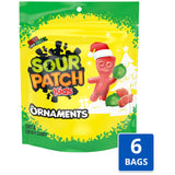 SOUR PATCH KIDS Ornaments Soft & Chewy Gummy Holiday Candy, 6 Bags