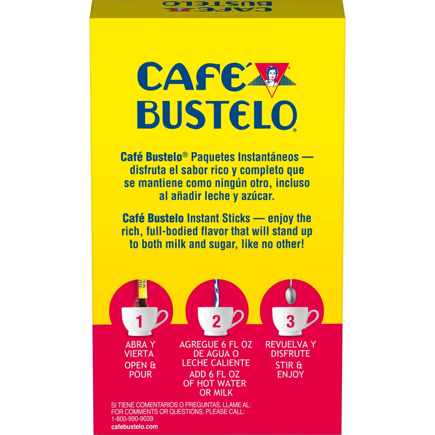 Café Bustelo Espresso Style Dark Roast Instant Coffee, 6 Count Single Serve Packets
