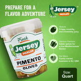 Jersey Pickles - Pimento Stuffed Olives (Quart) - Olives Stuffed - Hand-Stuffed Gourmet Olives with Premium Fillings for Snacks, Charcuterie