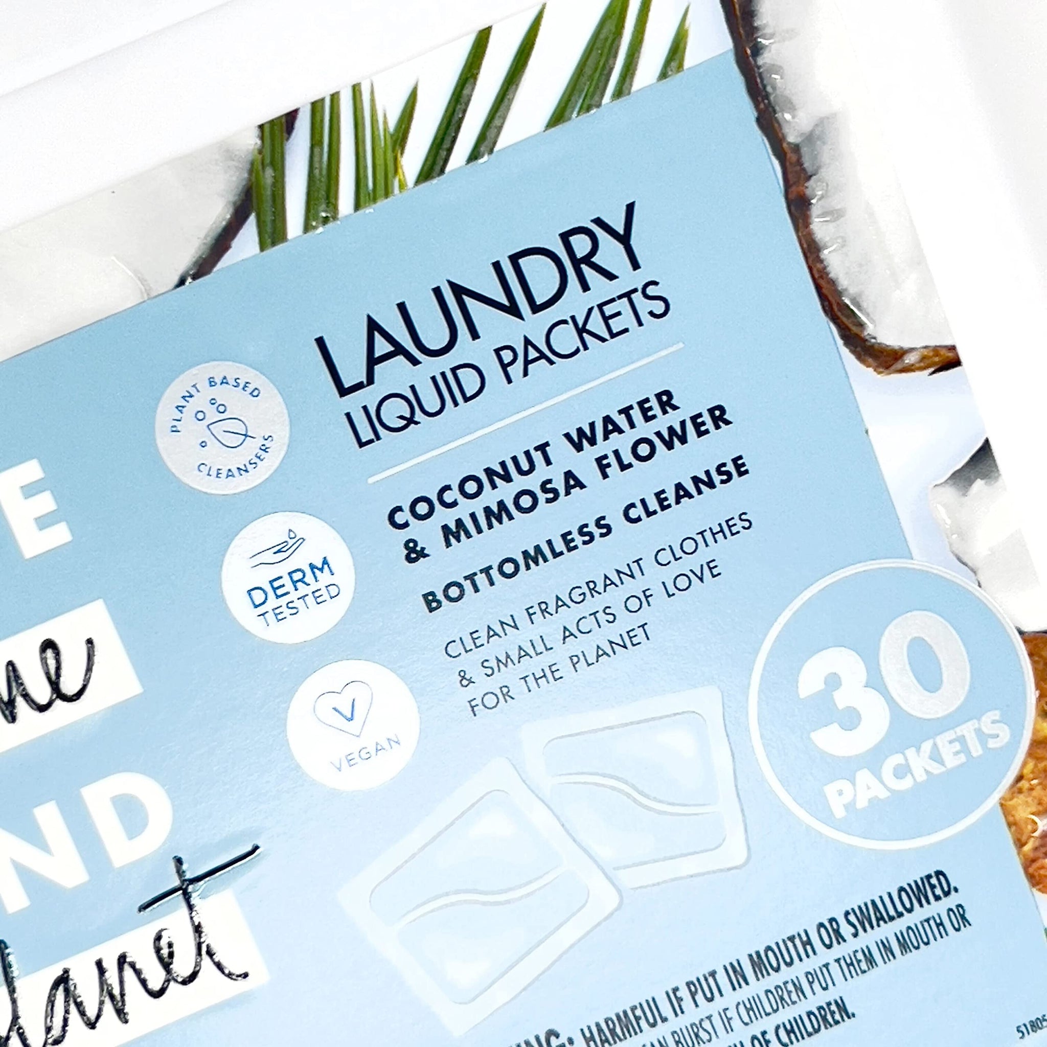Love Home and Planet Coconut Water & Mimosa Flower Laundry Detergent Packets Similar to Laundry Powder Detergent and Detergent Pods Made with Plant