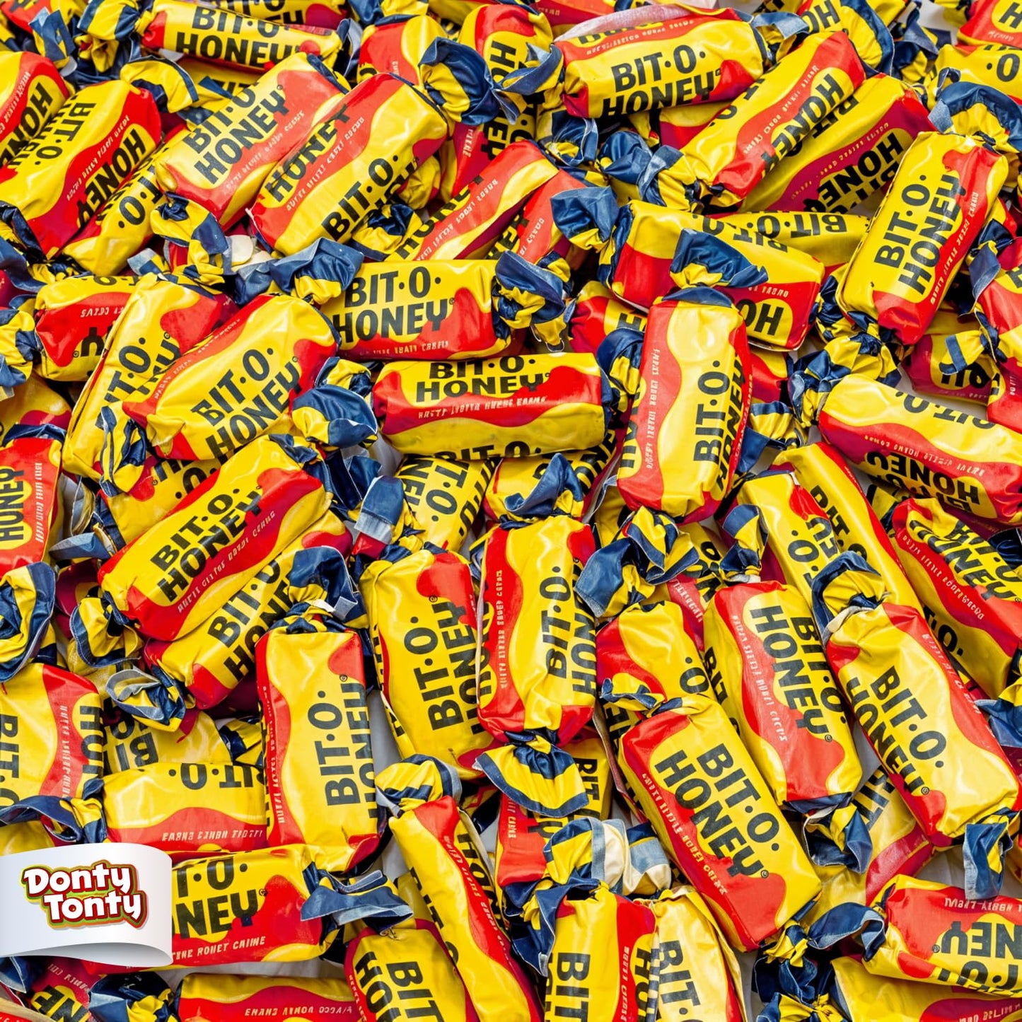Honey & Almond Flavored Candy 2 lbs - Retro Taffy Bulk Bag, Soft Chewy, Individually Wrapped (130 Pieces)