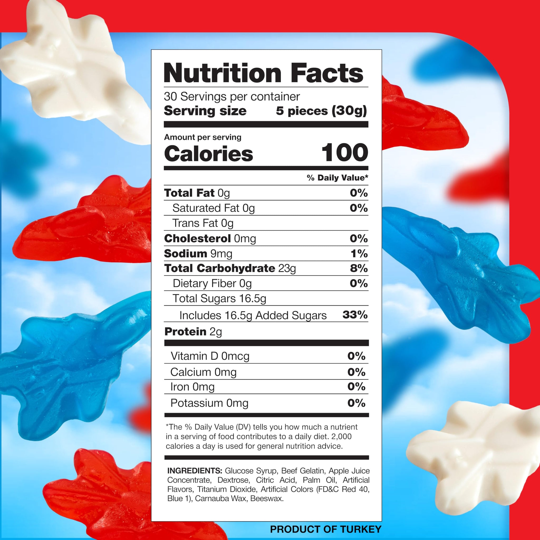 Patriotic Candy - 2 Pound Pack - 4th of July Gummies - Red White and Blue Candy Planes for Memorial Day, Military Homecomings & Aviation Themed