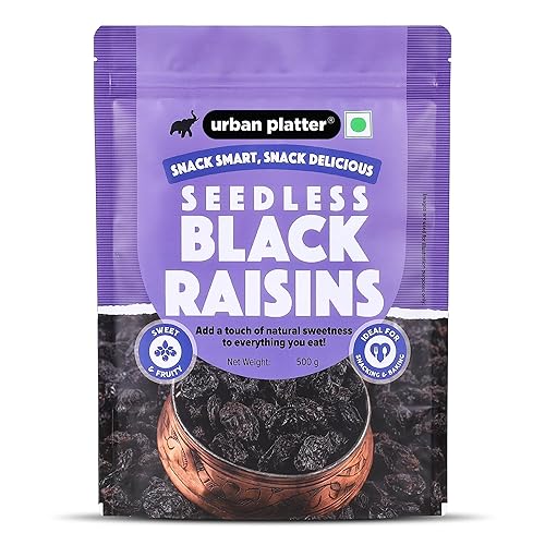 Urban Platter Seedless Black Raisins, 500g