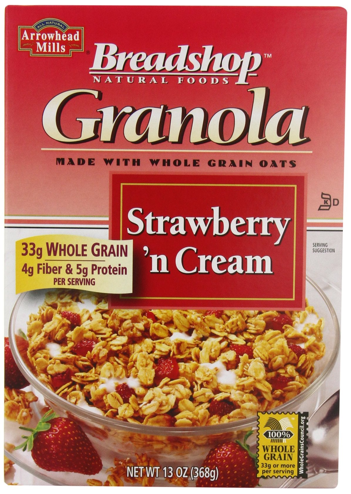 Arrowhead Mills Breadshop Strawberry 'n Cream Granola, 13 Ounce Boxes (Pack of 6)