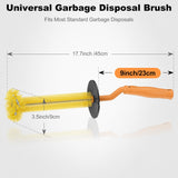 Universal Garbage Disposal Brush - 360° Rotating Head with Rubber Splash Guard, 17.7 Inches,Long-Handle Sink & Disposer Cleaner
