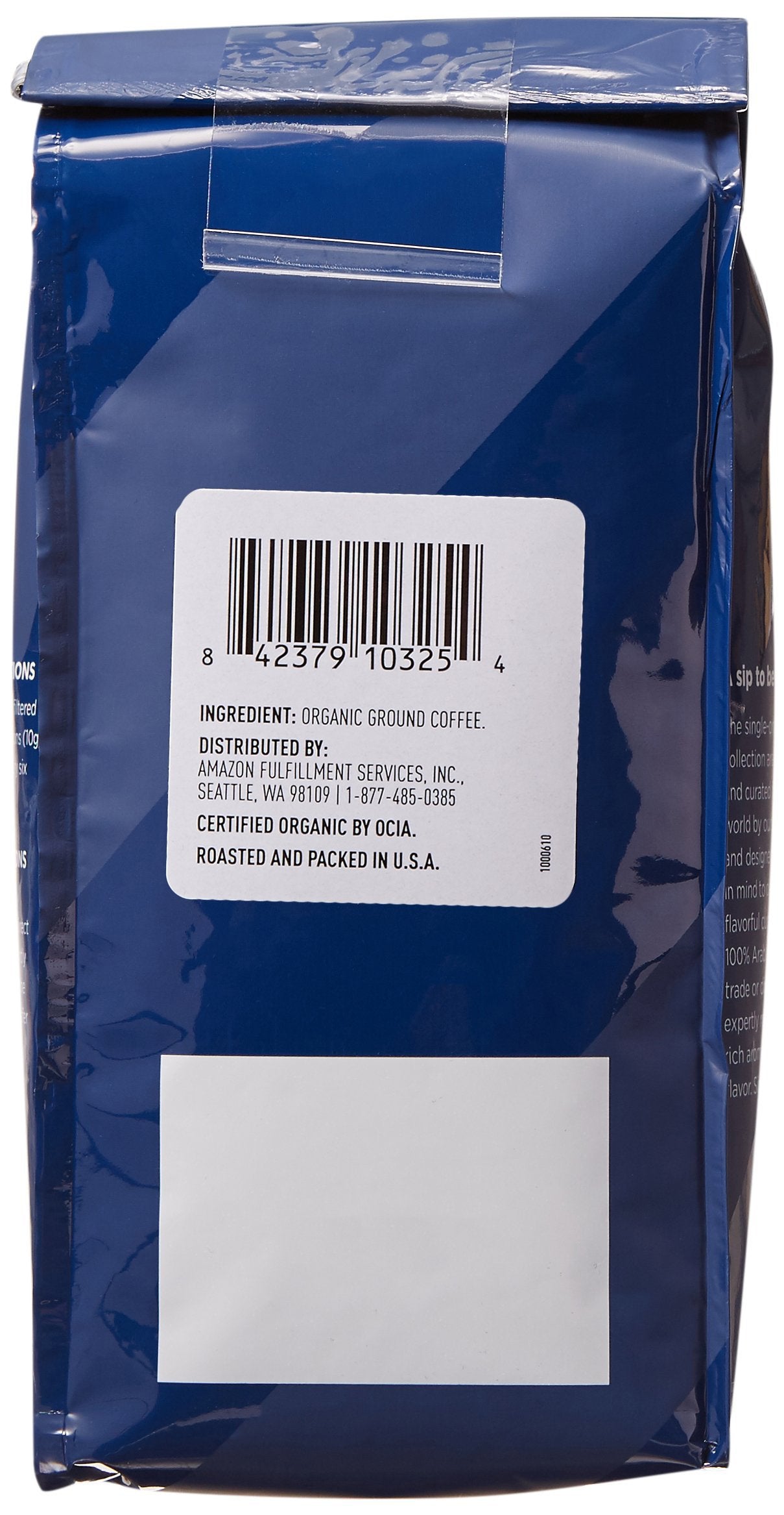 Amazon Fresh Organic Fair Trade Peru Ground Coffee, Medium Roast, 12 Ounce
